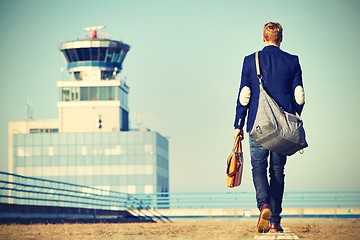 Image showing Handsome man at the airport