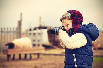 Image showing Little photographer