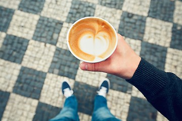 Image showing Paper cup with coffee