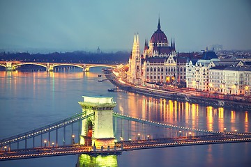 Image showing Amazing twilight in Budapest