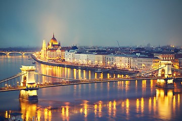 Image showing Amazing twilight in Budapest