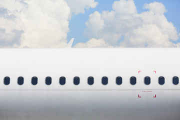 Image showing Windows of the airplane