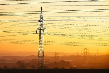 Image showing Electricity pylons