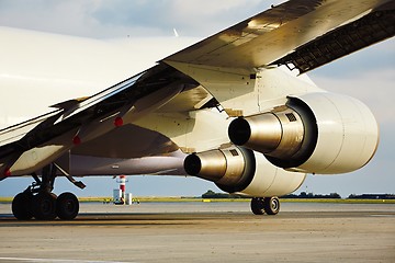 Image showing Engines of the cargo airplane 