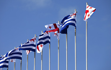 Image showing Flags of Georgia and Adjara