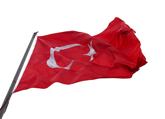 Image showing Turkish flag waving in wind