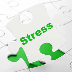 Image showing Medicine concept: Stress on puzzle background