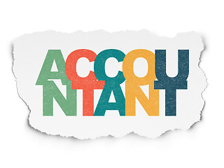 Image showing Currency concept: Accountant on Torn Paper background