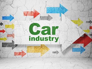 Image showing Manufacuring concept: arrow with Car Industry on grunge wall background