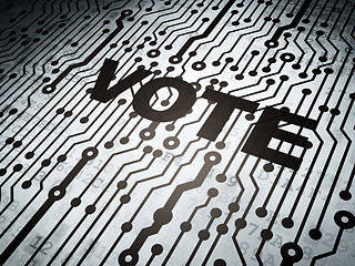 Image showing Politics concept: circuit board with Vote