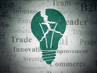 Image showing Business concept: Light Bulb on Digital Data Paper background