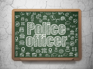 Image showing Law concept: Police Officer on School board background