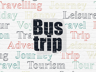 Image showing Travel concept: Bus Trip on wall background