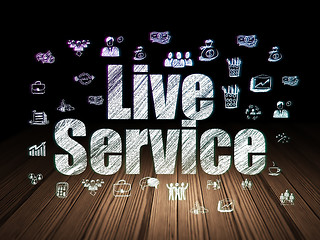 Image showing Business concept: Live Service in grunge dark room