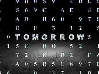 Image showing Timeline concept: Tomorrow in grunge dark room