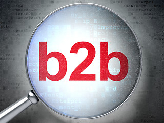 Image showing Business concept: B2b with optical glass