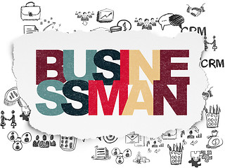 Image showing Finance concept: Businessman on Torn Paper background