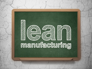 Image showing Manufacuring concept: Lean Manufacturing on chalkboard background