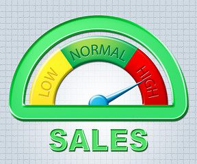 Image showing High Sales Indicates Gauge Max And Offer