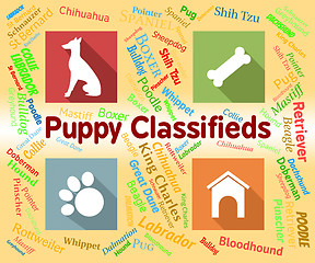 Image showing Puppy Classifieds Shows Doggy Ad And Canines