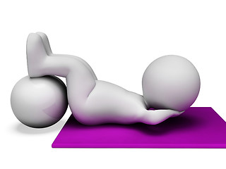 Image showing Sit Ups Represents Abdominal Crunch And Crunches 3d Rendering