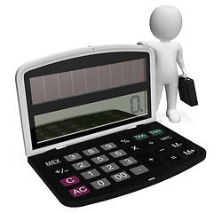 Image showing Finance Character Shows Business Person And Illustration 3d Rend