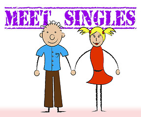 Image showing Meet Singles Indicates Met Togetherness And Adoration