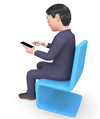 Image showing Calling Smartphone Shows Illustration Entrepreneur And Calls 3d 