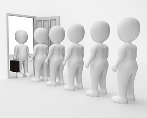 Image showing Job Queue Means Business Person And Employment 3d Rendering