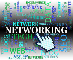 Image showing Networking Word Means Web Site And Computing
