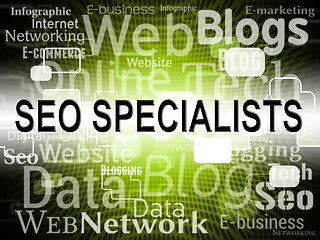 Image showing Seo Specialist Represents Search Engine And Expertise