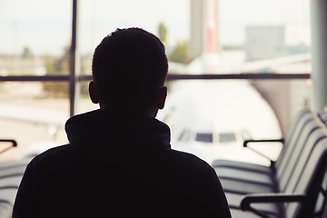 Image showing Traveler at the airport