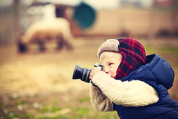 Image showing Little photographer