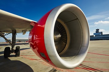 Image showing Engine of the airplane