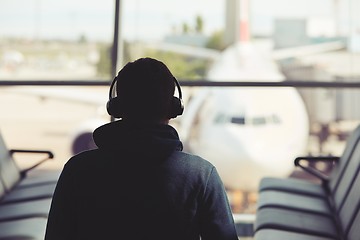 Image showing Traveler at the airport