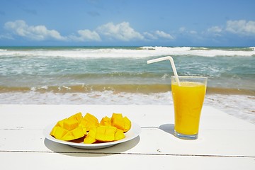 Image showing Breakfast on the beach