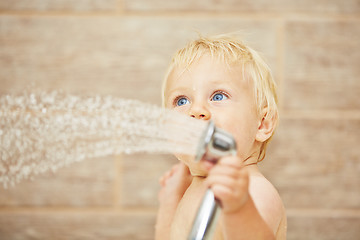 Image showing Baby in the bathroom