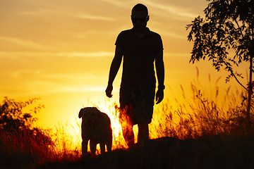 Image showing Man with dog