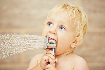 Image showing Baby in the bathroom 