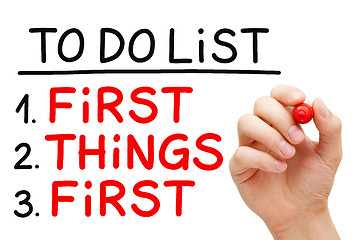 Image showing First Things First To Do List