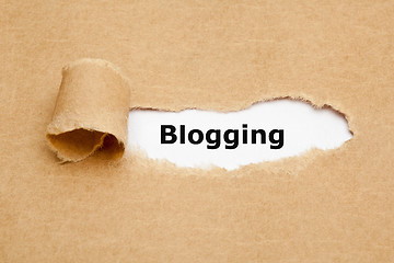 Image showing Blogging Torn Paper Concept