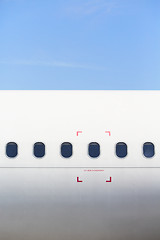 Image showing Windows of the airplane