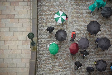 Image showing People in rain