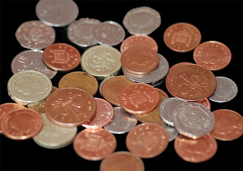 Image showing Pile of UK Coins