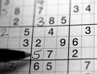 Image showing Sudoku in Black and White