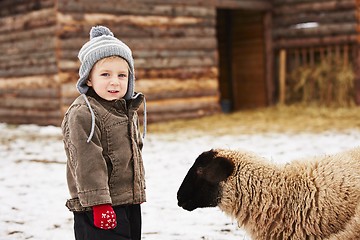 Image showing Boy on the farm