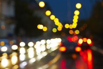 Image showing Night traffic lights 