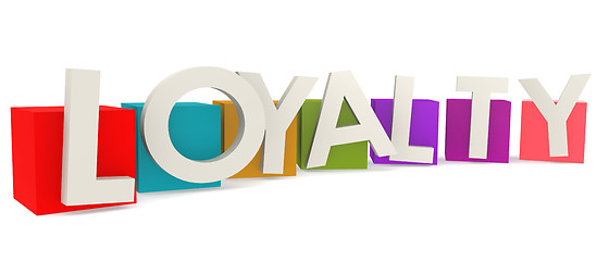 Image showing Colorful cubes with loyalty word