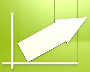 Image showing Blank chart hang on green background