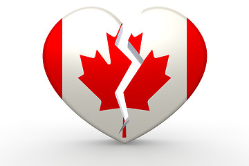 Image showing Broken white heart shape with Canada flag